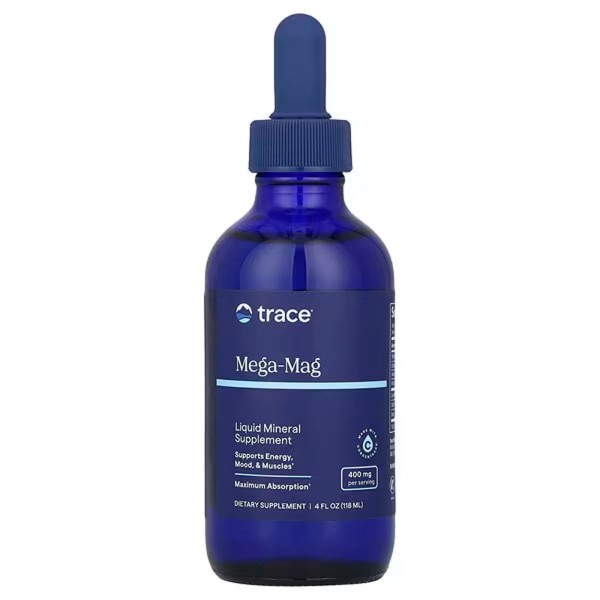 Ионный магний с минералами Trace Minerals Research (Mega-Mag) 400 мг 118 мл с низким содержанием натрия