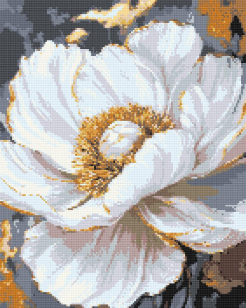 Алмазная мозаика/вышивка Цветы Белый пион 40x50 Origami