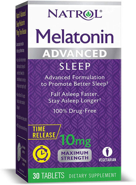Мелатонін для сну, Melatonin Advanced Sleep, Natrol, 10 мг, 30 таблеток