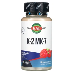 KAL, K-2 MK-7, підтримка кісток, малина, 60 мікротаблеток