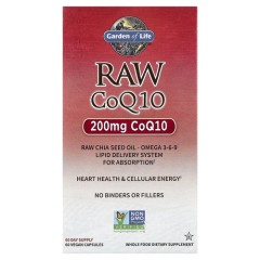 Коэнзим Q10 200 мг Garden of Life (RAW CoQ10) 60 растительных капсул