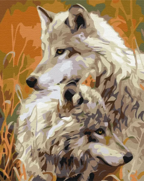Картина за номерами Пара степових вовків  Brushme 40x50