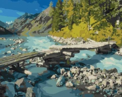 Картина за номерами Гірський місточок  Brushme 48x60
