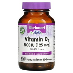 Вітамін D3 5000 МО Bluebonnet (Vitamin D3) 100 капсул