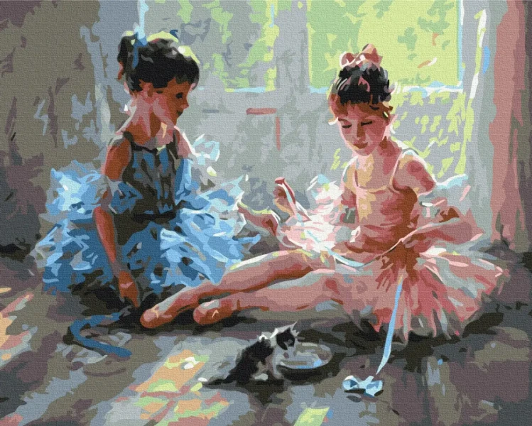 Преміум картина за номерами Балерини з кошеням Brushme 40x50