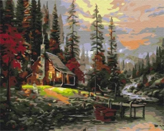 Преміум картина за номерами Будиночок в лісі Brushme 40x50