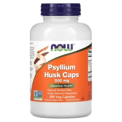 Псиліум лушпиння насіння подорожника Now Foods (Psyllium Husk) 500 мг 200 капсул