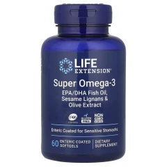 Супер Омега-3 Life Extension (Super Omega-3) 60 капсул з ентеросолюбильним покриттям