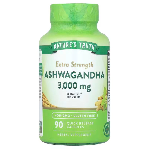 Ашваганда посилена Nature's Truth (Extra Strength Ashwagandha) 3000 мг 90 капсул швидкого вивільнення