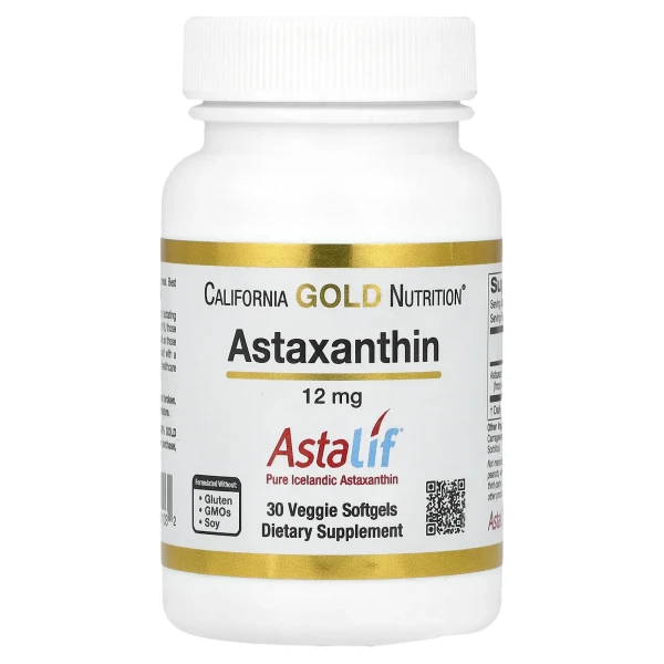 Чистий ісландський астаксантин (Astaxanthin) 12 мг 30 капсул