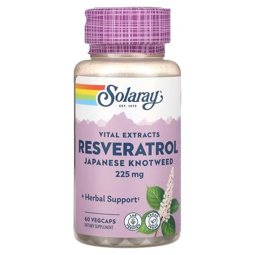 Ресвератрол з японського гірчака 225 мг Solaray (Resveratrol Japanese Knotweed) 60 капсул