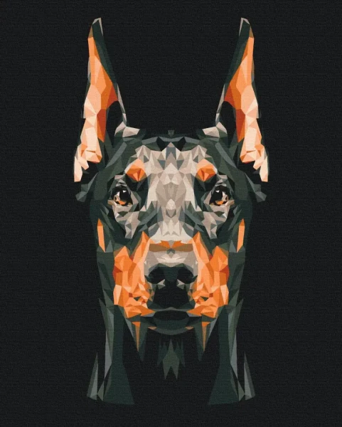 Преміум картина за номерами Доберман Brushme 40x50