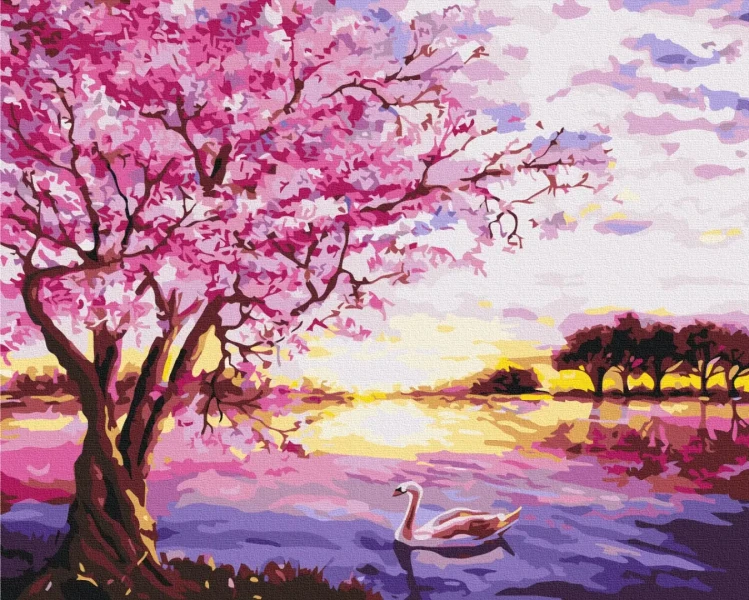 Преміум картина за номерами Цвіт сакури Brushme 40x50