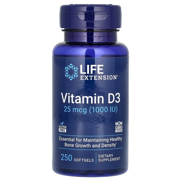 Вітамін Д3 Life Extension (Vitamin D3) 1000 МО 250 капсул