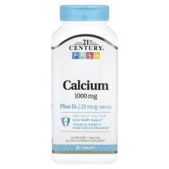 Кальцій з вітаміном D3 21st Century (CALCIUM) 1000 мг 90 таблеток