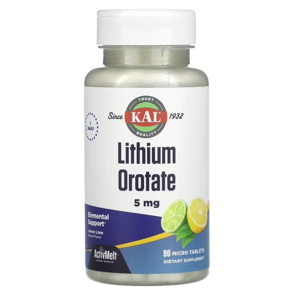 Оротат літію (Lithium Orotate) 5 мг 90 таблеток зі смаком лимон-лайм