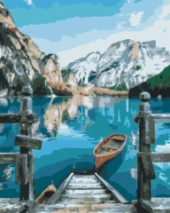 Картина за номерами Човен біля озера Браєс  Brushme 48x60
