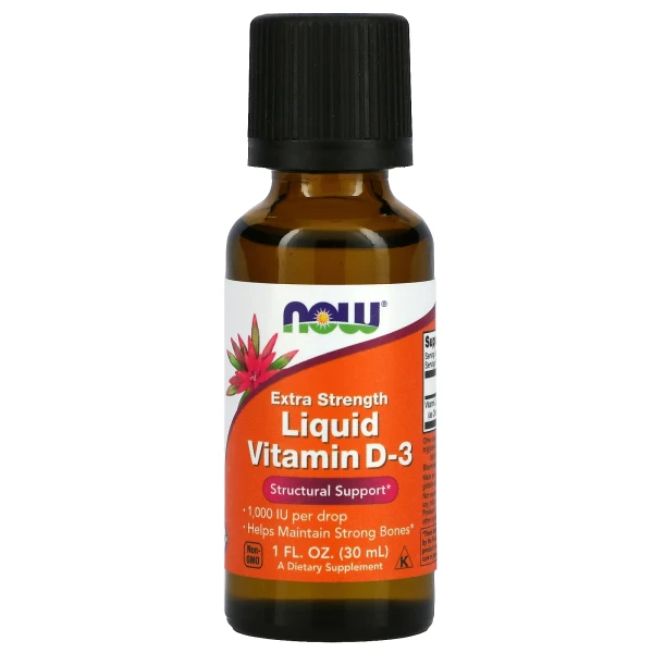 Рідкий вітамін Д 3 сильної дії Now Foods (Vitamin Liquid D3) 1000 MО 30 мл
