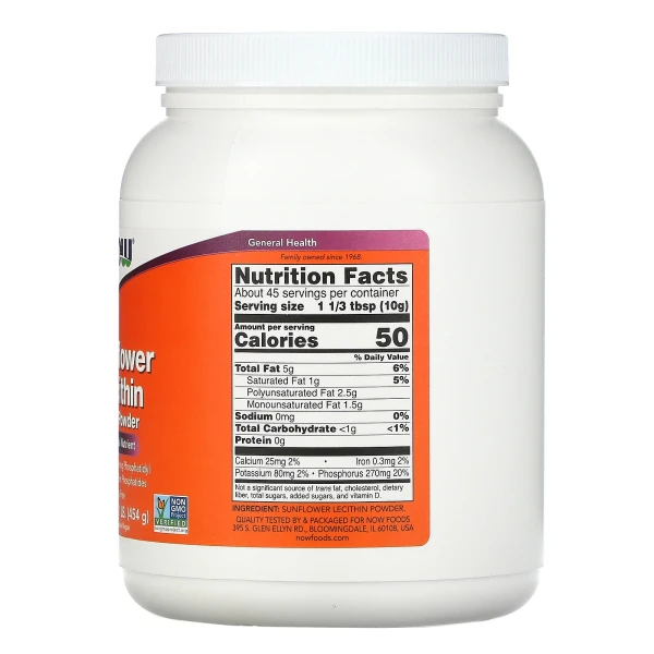 Лецитин подсолнечный Now Foods (Sunflower Lecithin) порошок 454 г