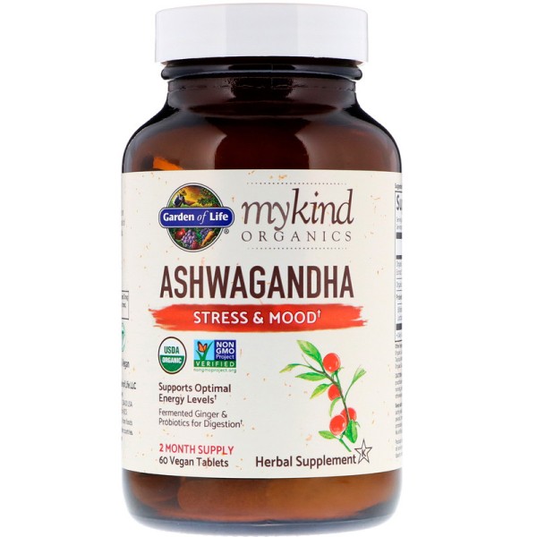 Ашваганда Garden of Life (MyKind Organics) 600 мг 60 веганских таблеток