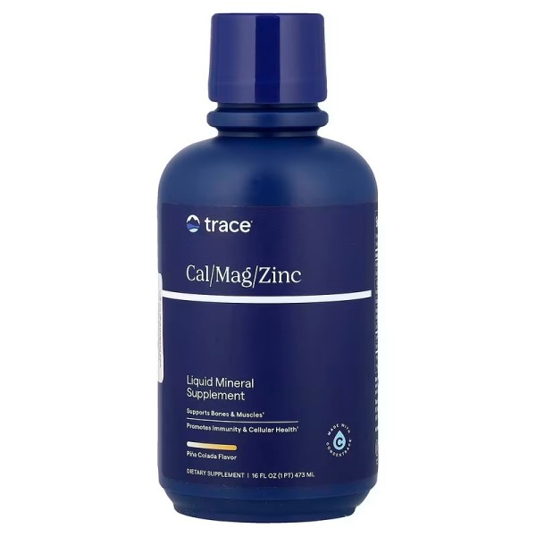 Кальций, магний, цинк и витамин D3 Trace Minerals Research (Cal/Mag/Zinc) 1200 мг/600 мг/15 мг 473 мл жидкий со вкусом Пена Колада