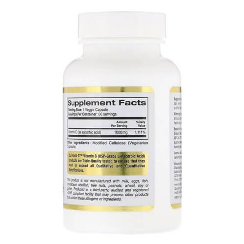 Витамин C 1000 мг Калифорния Gold Nutrition (Gold C) 60 растительных капсул