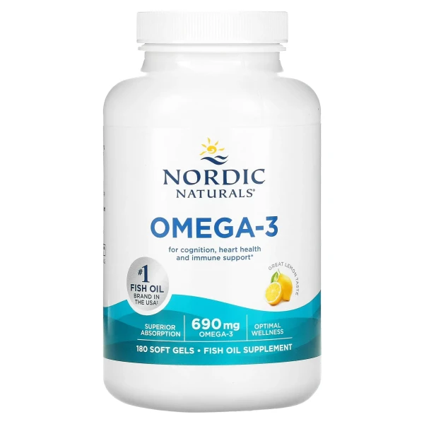 Омега-3 Nordic Naturals (Omega-3) 345 мг 180 капсул зі смаком лимона