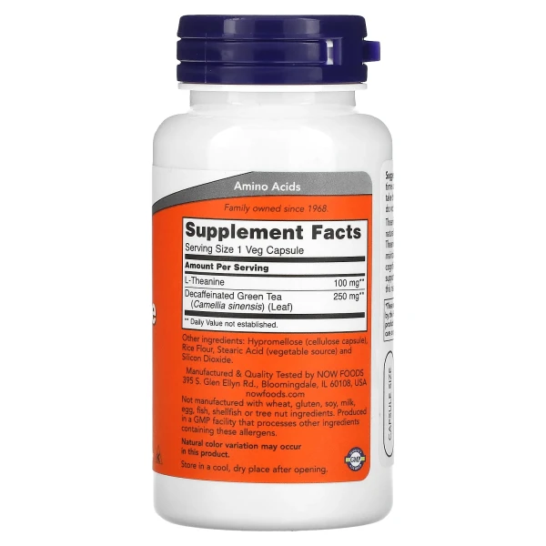 Л-Теанін Now Foods (L-Theanine) 100/250 мг 90 капсул