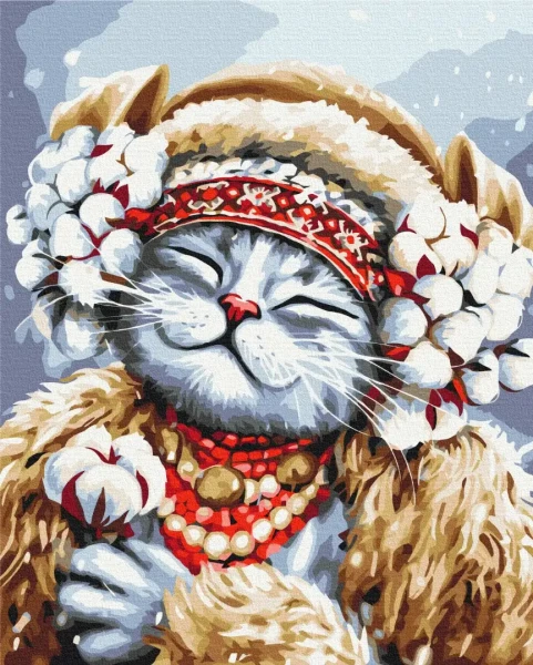 Картина за номерами Киця Зима ©Маріанна Пащук  Brushme 48x60