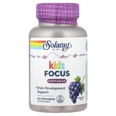 Підтримка розвиваючого мозку дітей зі смаком винограду Solaray (Focus For Children) 60 жувальних таблеток
