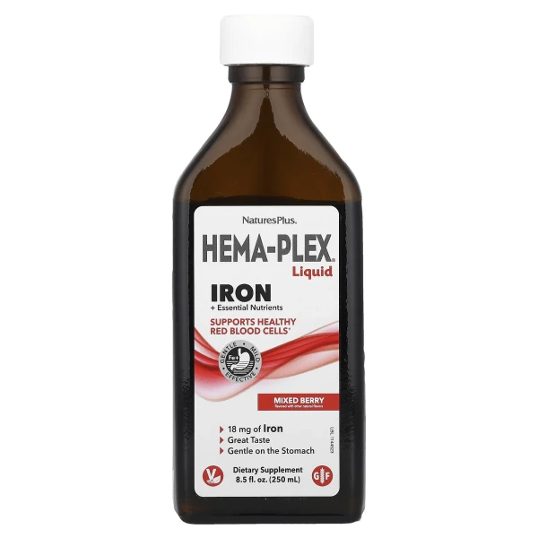 Рідкий вітамінно-мінеральний комплекс Nature's Plus (HEMA-PLEX Liquid) 250 мл з ягідним смаком