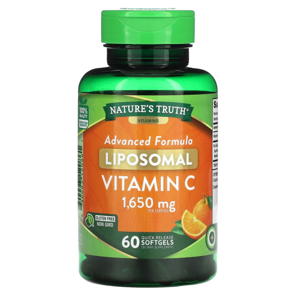 Витамин С Nature's Truth (Liposomal Vitamin C) липосомальный 1650 мг 60 гелевых капсул быстрого высвобождения