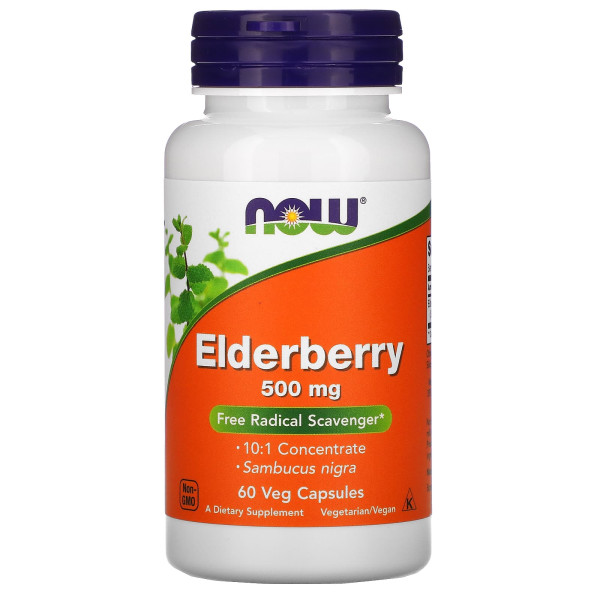 Чорна бузина Now Foods (Elderberry) 500 мг 60 капсул
