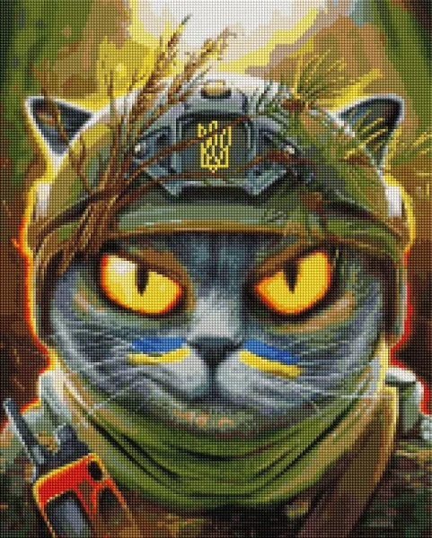 Алмазна мозаїка Котик розвідник ©Маріанна Пащук 40x50 Brushme