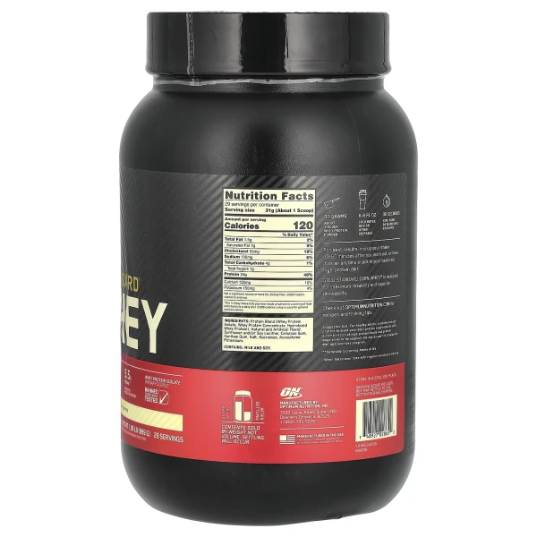 Optimum Nutrition, Gold Standard 100% Whey, смак ванільного морозива, 907 г (2 фунти)