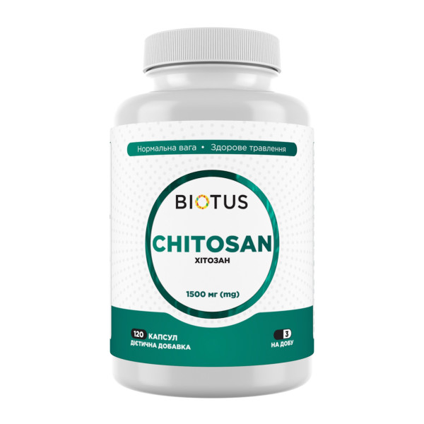 Хітозан, Chitosan, Biotus, 1500 мг, 120 капсул (500 мг у капсулі)