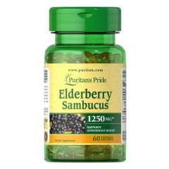 Бузина 1250 мг Puritan's Pride (Elderberry Sambucus) 60 жидких капсул