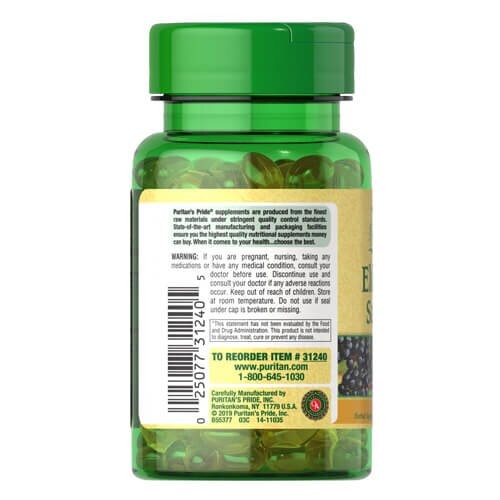 Бузина 1250 мг Puritan's Pride (Elderberry Sambucus) 60 рідких капсул