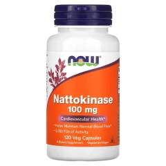 Наттокіназа NOW Foods (Nattokinase) 100 мг 120 рослинних капсул