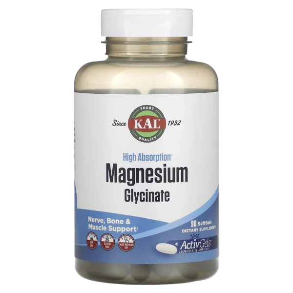 Гліцинат магнію високої абсорбції KAL (Magnesium Glycinate) 90 капсул