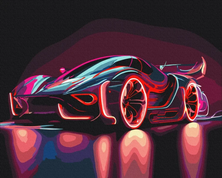 Картина за номерами Неоновий автомобіль  Brushme 48x60