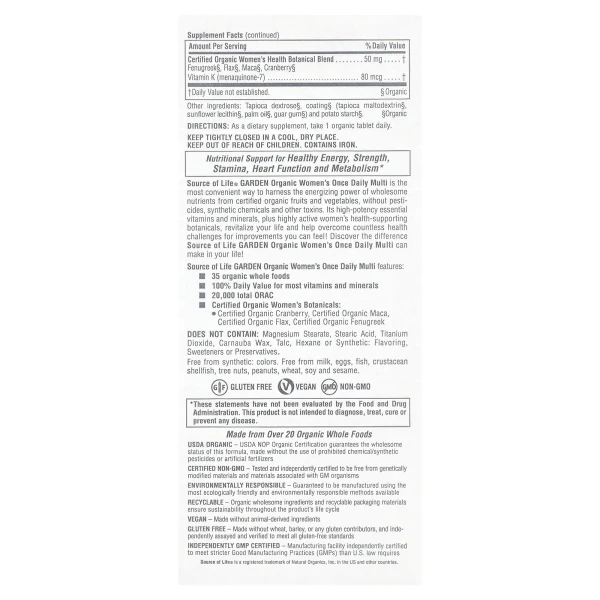 Мультивітаміни для жінок Nature's Plus (Women's Once Daily Multi) 30 таблеток