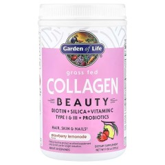 Пептиди колагену Garden of Life (Grass Fed Collagen Beauty) 270 г порошок зі смаком полуничного лимонаду