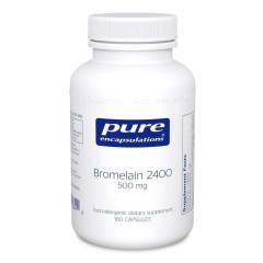Бромелайн 2400, Bromelain, Pure Encapsulations, 500 мг, 180 капсул