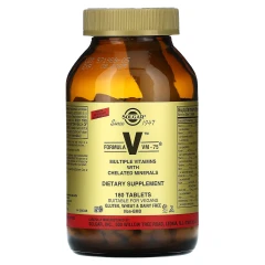 Solgar, Formula V, VM-75, мультивітаміни з мікроелементами в хелатній формі, 180 таблеток