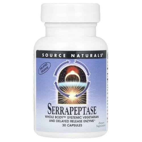 Серрапептаза 120 000 SPU Source Naturals (Serrapeptase) 30 капсул