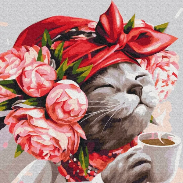 Картина по номерам Киса хозяйка ©Марианна Пащук Brushme 50x50
