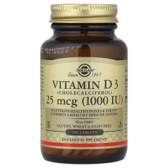 Вітамін D3 Solgar (Vitamin D3) 25 мкг (1000 МО) 180 капсул