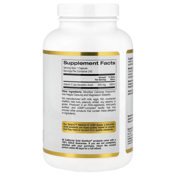Витамин C California Gold Nutrition (Gold C Vitamin C) 500 мг 240 капсул
