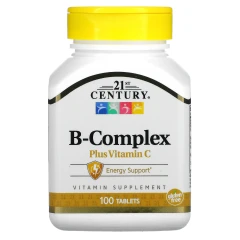 Комплекс вітамінів групи B із вітаміном C 21st Century (B-Complex plus vitamin C) 100 таблеток